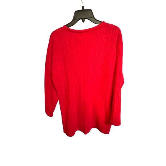Vintage Express Tricot Red Cable Knit Sweater Lambswool and Angora Small - Picture 4 of 4